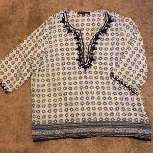 Plus size printed blouse
